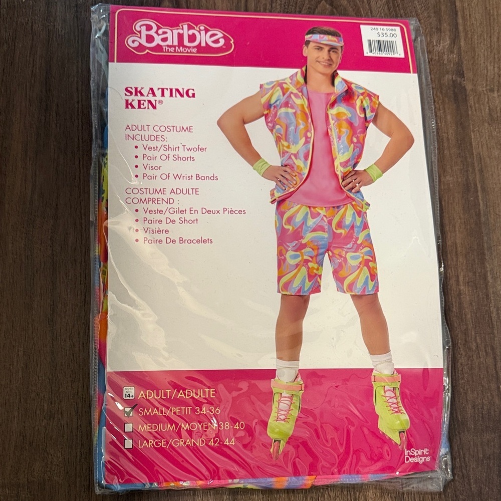 Barbie the Movie Skating Ken Adult Halloween Costume New size Small